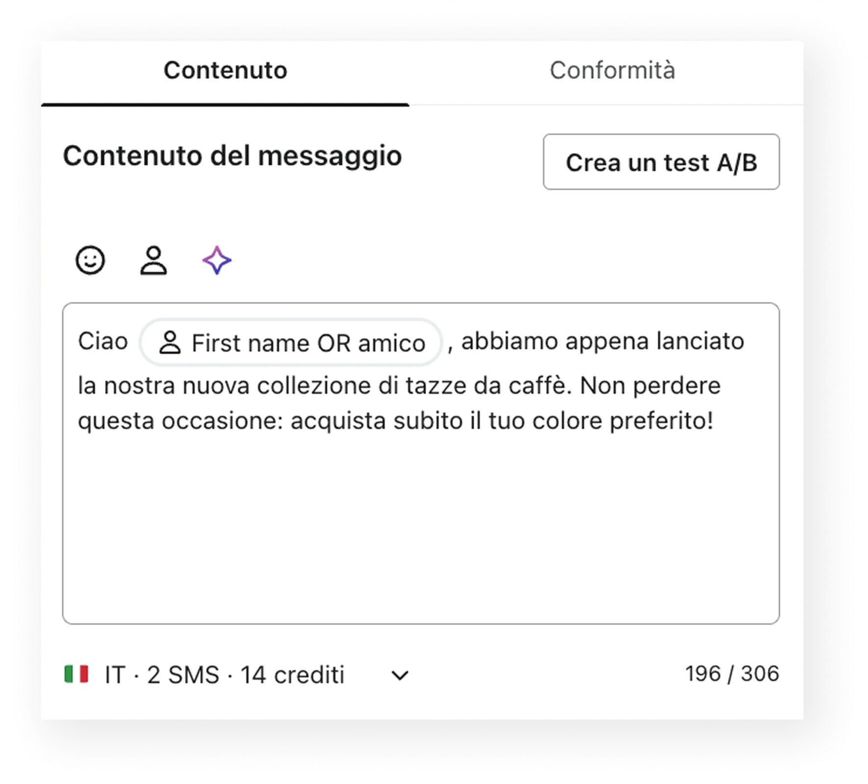Beantown text message that incorporates someone's first name and favorite color.