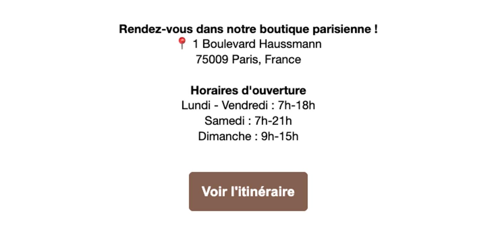 Heures d’ouverture et itinéraire de la marque Beantown