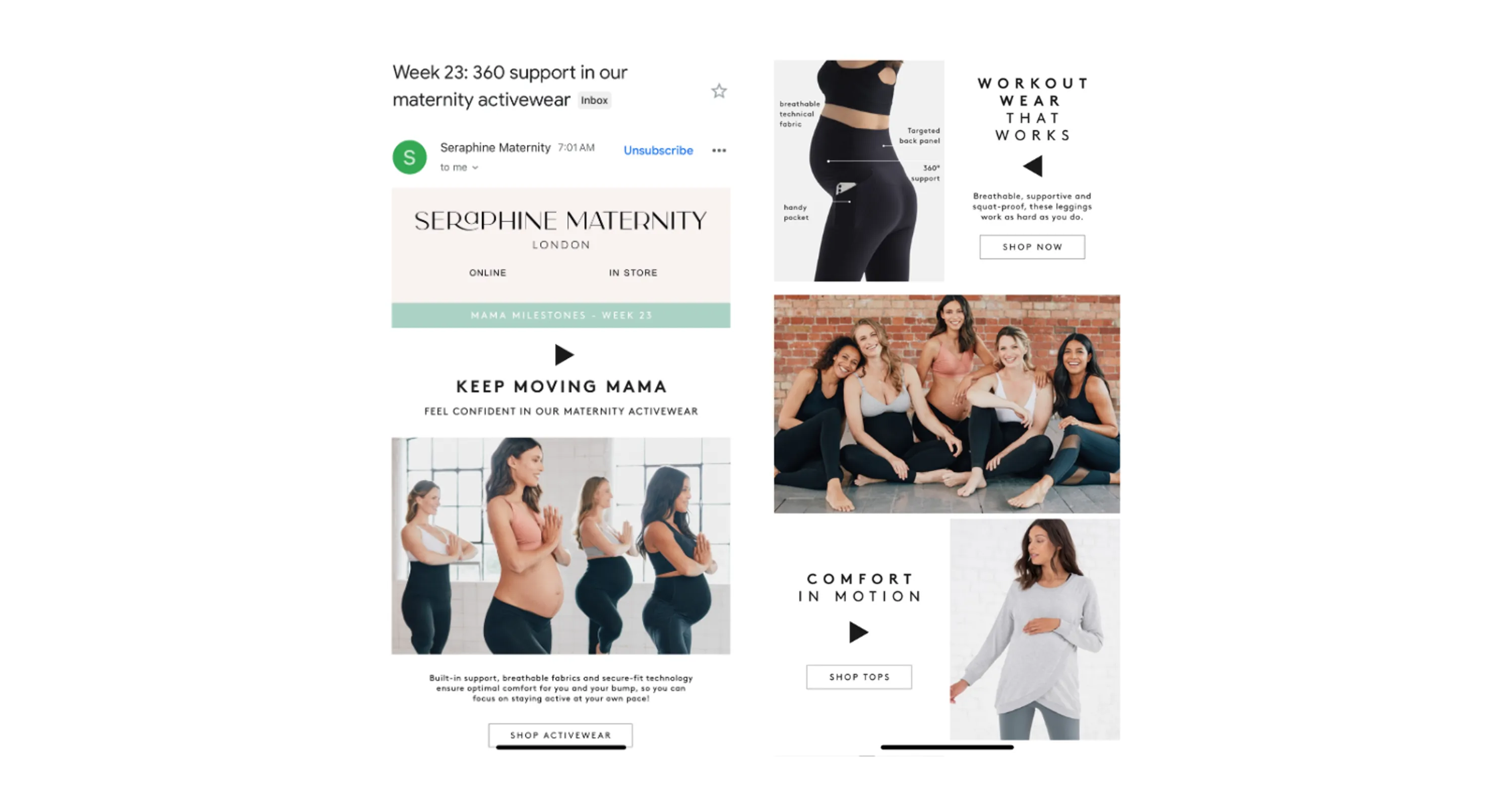 A maternity brand's customized flow