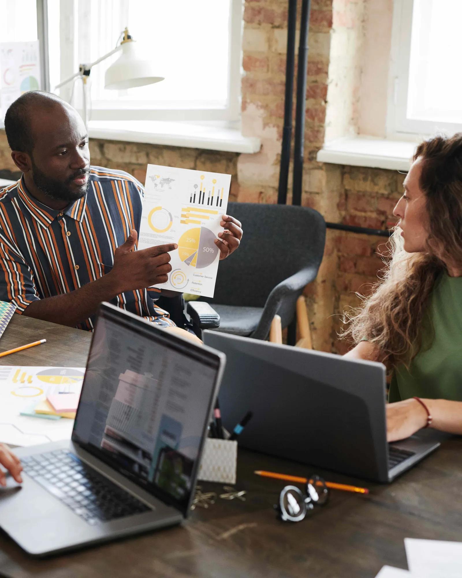 Team looking at their audience test size.