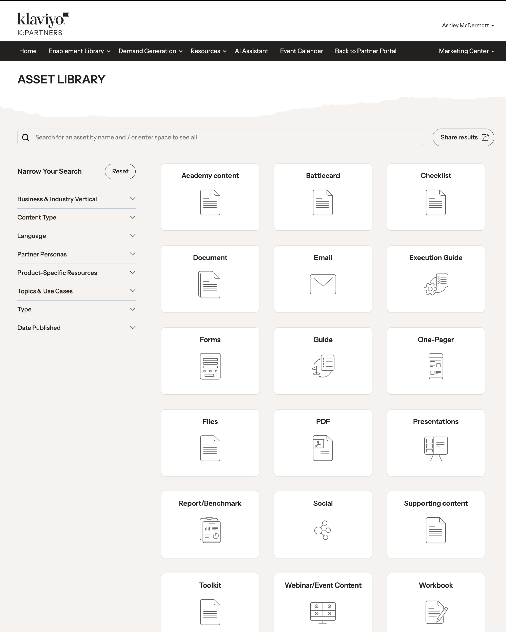 Partner Demand Center, specifically on their resource offerings page.