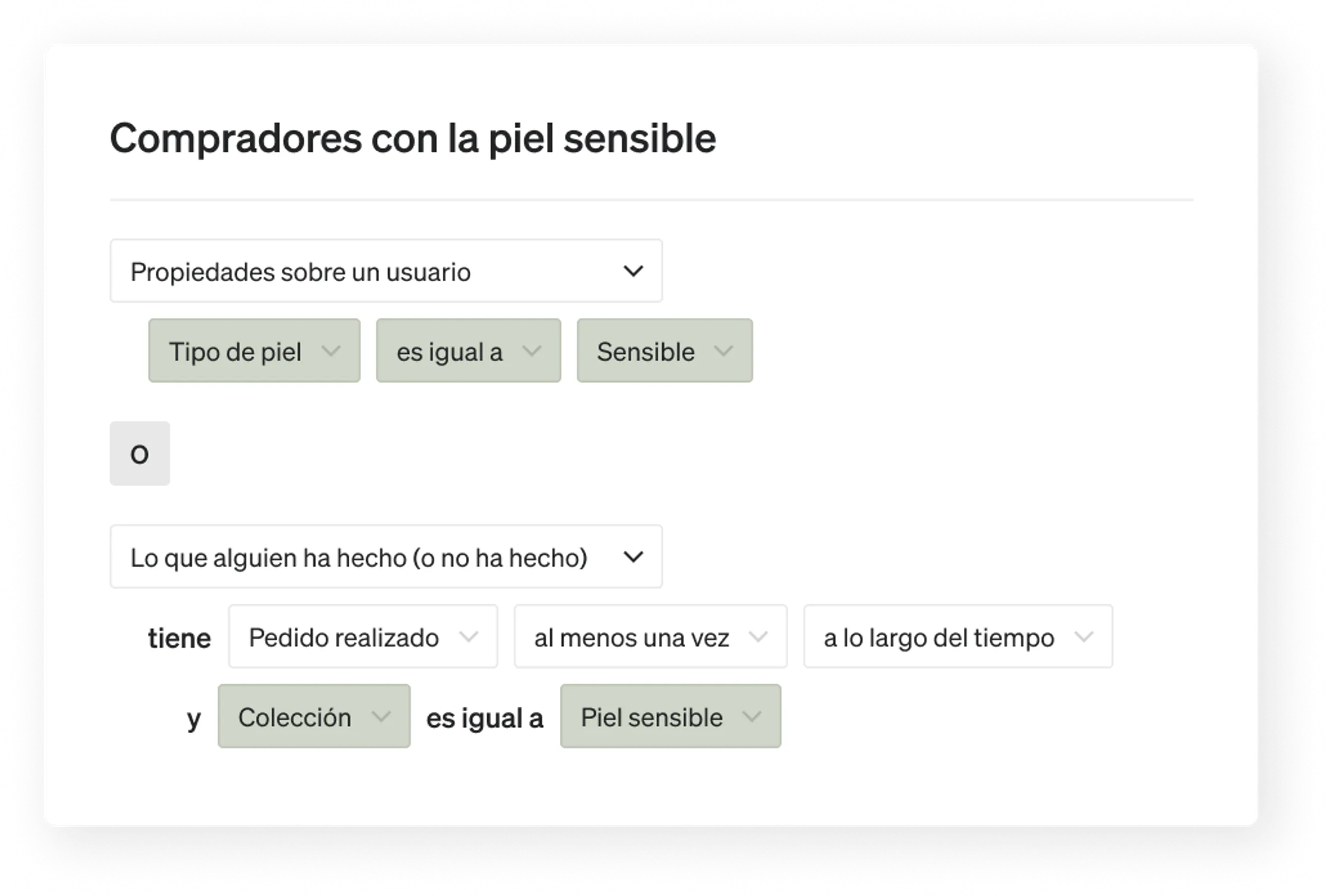 Segment of sensitive skin shoppers.