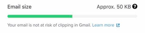 The Gmail clipping warning in the inbox