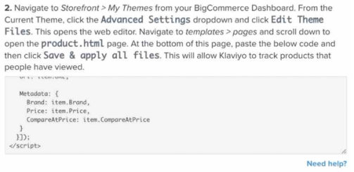 Add viewed product tracking step in Klaviyo
