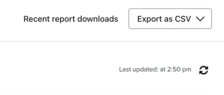Home tab, showing the Recent report downloads button
