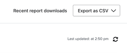 Home tab, showing the Recent report downloads button