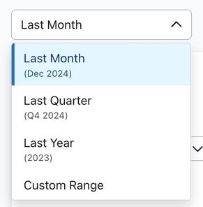 Time period dropdown
