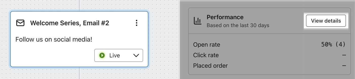 View details button in the details sidebar
