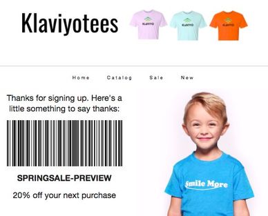 Preview of an email with a coupon in a barcode