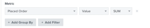 Inside a metric report with option at top to choose property to report on and grouping to sort by below