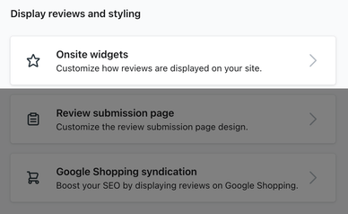 The onsite widgets setting card