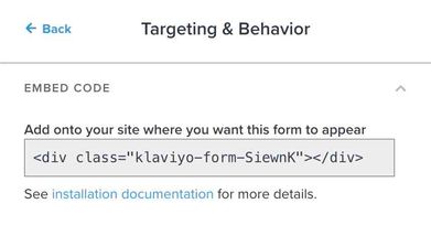 An embedded form's embed code