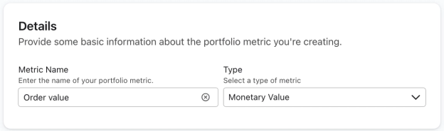 Naming the portfolio metric