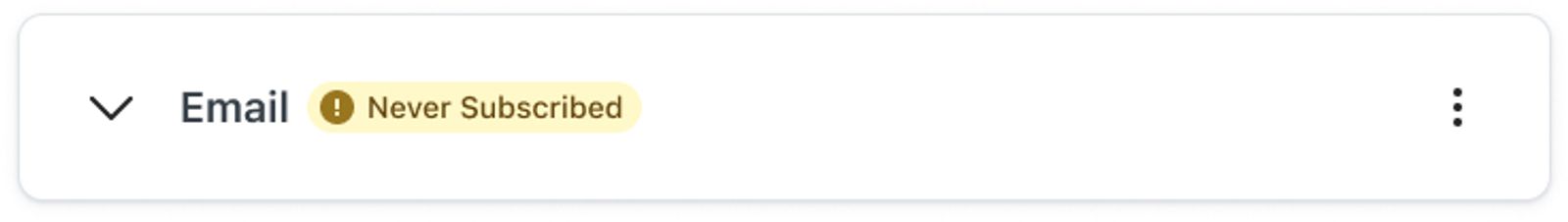 Never subscribed status for email