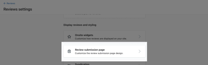 The Review submission page option