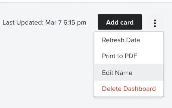 Three dot menu open with edit name chosen from dropdown