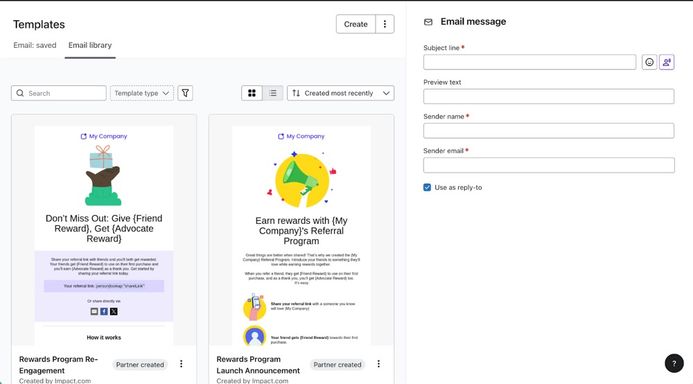 The first step of the campaign wizard