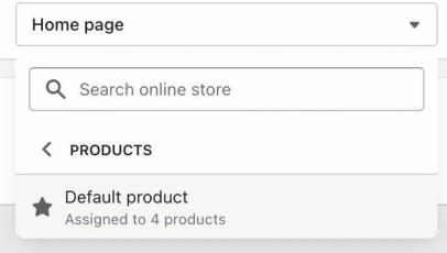 The default product page in Shopify
