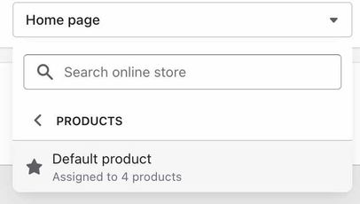 The default product page in Shopify