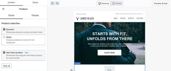 Next best product block