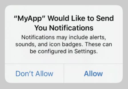 Natitve IOS permission prompt for push notifications