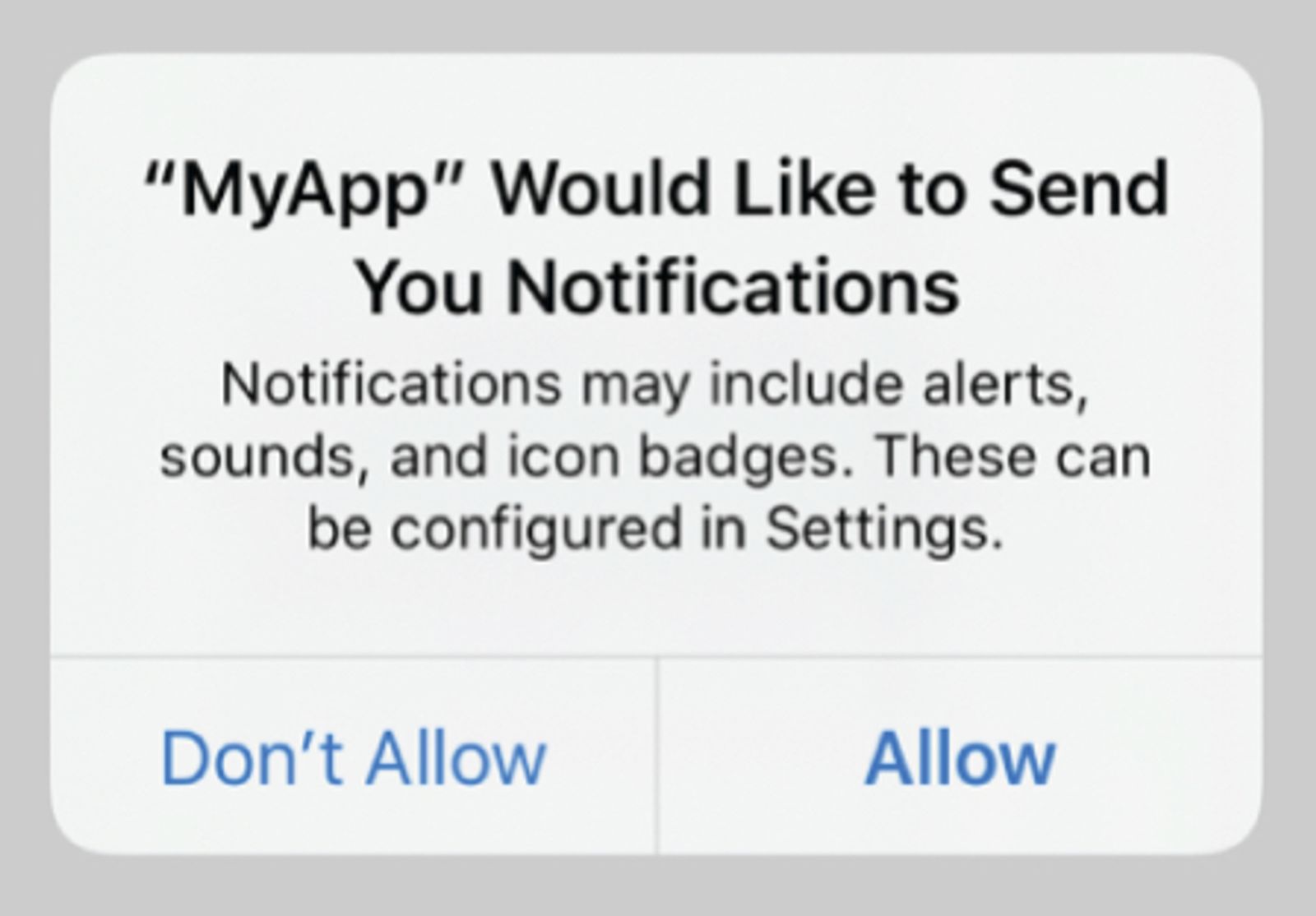 Natitve IOS permission prompt for push notifications