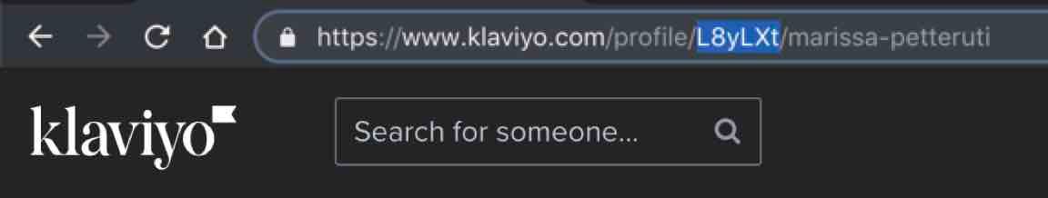 6 character profile ID in the URL of a profile