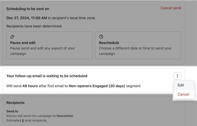 Option to cancel a follow-up email