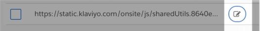 A highligted view of the pencil editing icon to the right of your website URL