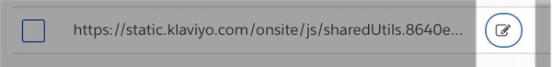 A highligted view of the pencil editing icon to the right of your website URL