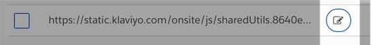 A highligted view of the pencil editing icon to the right of your website URL