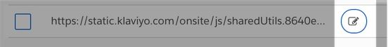 A highligted view of the pencil editing icon to the right of your website URL