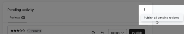 The option to publish all pending reviews