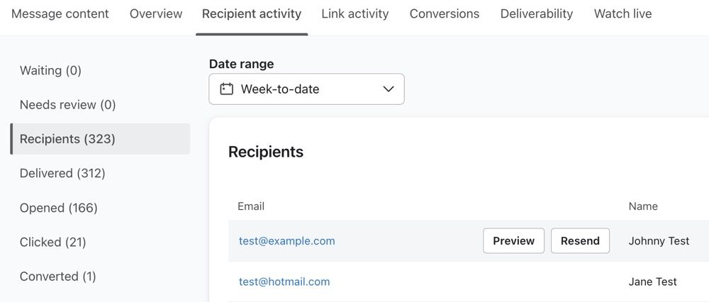 You can view the resent message in the Recipients tab.