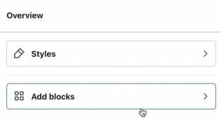 Add blocks to preference page