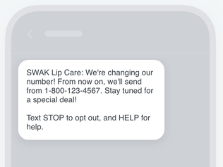 Example of a final text from an old number before switching