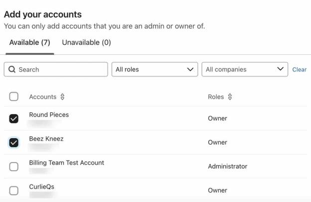 Adding accounts to a portfolio