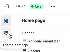 theme settings button
