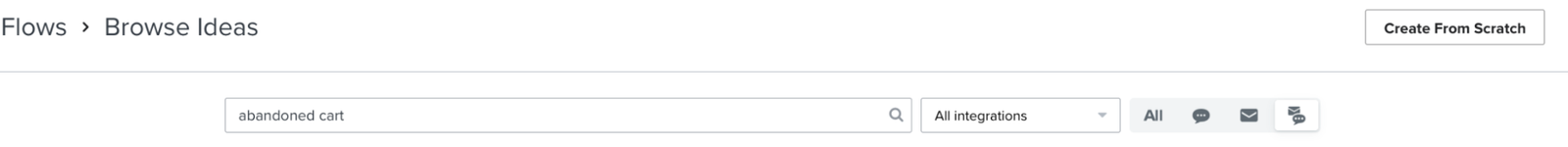 Searching for an abandoned cart template with both email          and SMS