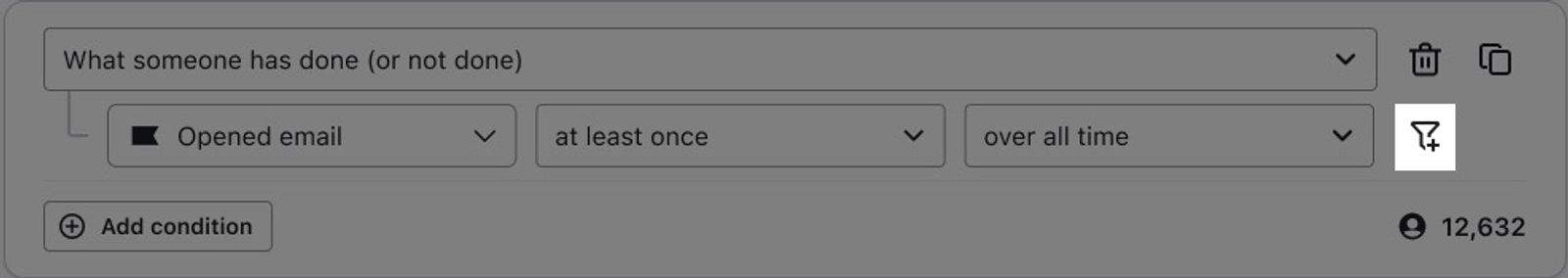 Filter button in segments
