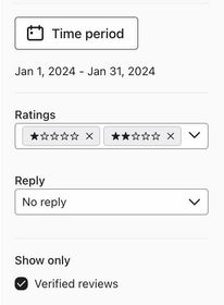 Reviews moderation additional filters