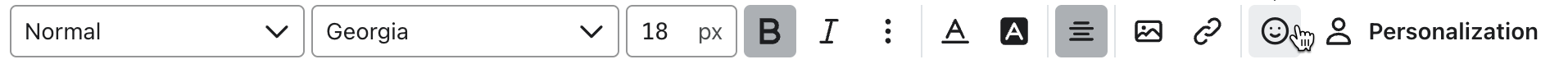 The emoji icon to add emoji to a text field