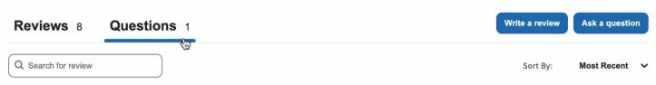 Reviews questions tab