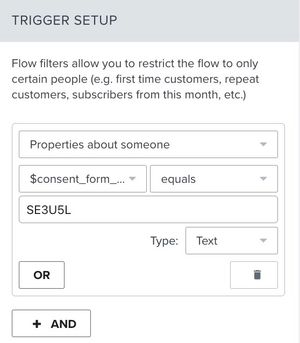 Flow filter with the definition set to properties about someone, and the dimention set to equal the form ID.