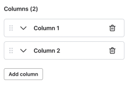 The Add columns option