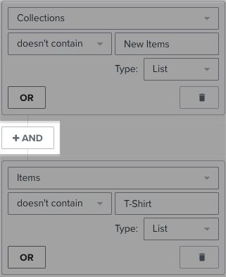 Two trigger filters connected by an OR connector.