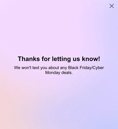 Example of a success page to confirm users paused after they click the button
