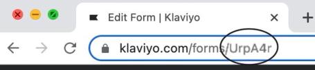 The form URL showing your 6-digit form ID.