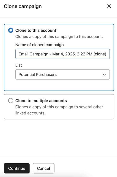 Cloning a campaign in order to resend it to non-openers