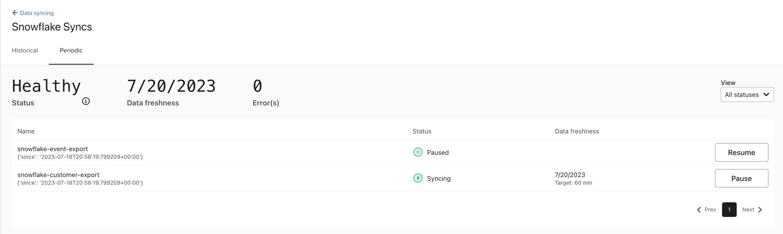 Sync interface after connecting warehouse